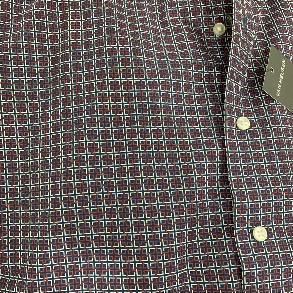 Van Heusen Long Sleeve Dress Shirt Patterned Size Small NWT Office Business - Picture 4 of 4